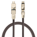 4SMARTS-COMBO6EN1 - Câble 4Smarts 6 en 1 renforcé prises USB vers USB-C / MicroUSB / lightning