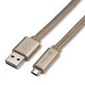 4SMARTSGLEAMICRO1MGOLD - Câble gold renforcé 1M prise aluminium USB vers MicroUSB avec voyant charge