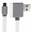 4SMARTSTACKMICBLANC - Câble de recharge et de synchronisation micro-USB avec prise gigogne blanc et gris