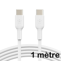 BELK-2USBC1MBLANC - Câble USB-C vers USB-C Charge rapide 1 mètre de Belkin coloris blanc