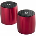 EARSHOTSROUGE - Enceintes Haut-parleurs stéréo Kubxlab EarShots aluminium rouge métallisé 