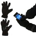 GANTACTIL - Gants tactiles polaires noirs pour téléphone mobile