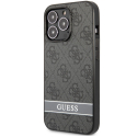 GUHCP13LP4SNK - Coque souple iPhone 13 Pro Guess motif 4G Stripes coloris noir