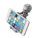 IRON-HOLDERSILVER - Support smartphone de bureau look iron-man en métal gris 