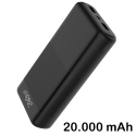 MYWAY-PB20K - Batterie PowerBank MyWay de 20.000 mAh noire 2 prises USB-A