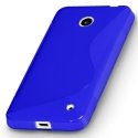 SLINEBLEULUMIA635 - Housse Coque souple en Gel S-Line bleue pour Nokia Lumia 630 et Lumia 635