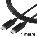 TACT-2USBC1MNOIR - Câble USB-C vers USB-C Charge rapide 1 mètre coloris noir