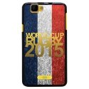 TPU1RAINBOWGOLDFRANCE - Coque Souple en gel pour Wiko Rainbow avec impression logo rugby doré et drapeau de la France
