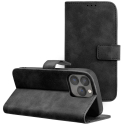 WALLTENDER-IP13PMAXNOIR - Etui type portefeuille iPhone 13 Pro Max noir avec rabat latéral fonction stand