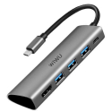 WIWU-ALPHAA531H - Wiwu Alpha 531H Adaptateur Type-C vers 3 prises USB 3.0 + HDMI + USB-C