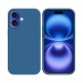 COV-IP16BLEU - Coque en silicone iPhone 16 souple flexible et enveloppante coloris bleu marine
