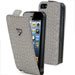 CRSLI0007-IP5GRIS - Etui à rabat cremieux slim croco gris iPhone 5s CRSLI0007