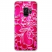 CRYSGALAXYS9ARABESQUEFUSHIA - Coque rigide transparente pour Samsung Galaxy S9 avec impression Motifs arabesque fushia