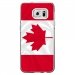 CRYSGALS7EDGEDRAPCANADA - Coque rigide transparente pour Samsung Galaxy S7-Edge avec impression Motifs drapeau du Canada