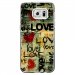 CRYSGALS7EDGELOVEVINTAGE - Coque rigide transparente pour Samsung Galaxy S7-Edge avec impression Motifs Love Vintage