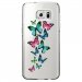 CRYSGALS7EDGEPAPILLONS - Coque rigide transparente pour Samsung Galaxy S7-Edge avec impression Motifs papillons colorés