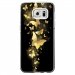 CRYSGALS7EDGEPAPILLONSDORES - Coque rigide transparente pour Samsung Galaxy S7-Edge avec impression Motifs papillons dorés