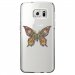 CRYSGALS7EDGEPAPILLONSEUL - Coque rigide transparente pour Samsung Galaxy S7-Edge avec impression Motifs papillon psychédéliqu