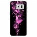 CRYSGALS7EDGEPAPILLONSFUSHIAS - Coque rigide transparente pour Samsung Galaxy S7-Edge avec impression Motifs papillons fushias