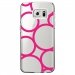 CRYSGALS7EDGERONDSFUSHIAS - Coque rigide transparente pour Samsung Galaxy S7-Edge avec impression Motifs ronds fushias