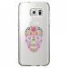 CRYSGALS7EDGESKULLFLEUR - Coque rigide transparente pour Samsung Galaxy S7-Edge avec impression Motifs crâne en fleurs