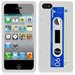HSILCASSETTE_IP4BL - Housse silicone aspect cassette audio en relief iPhone 4 et 4S