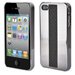 MUBKC0308 - Coque Muvit miroir cuir perforé pour iPhone 4S et 4 et film écran