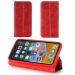 RETROWALL-IPXROUGE - Etui iPhone X rabat latéral rouge fonction stand