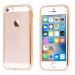 SOFTBRUSHGOLDIP5S - Coque souple iPhone SE contour gold et dos transparent