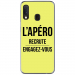 TPU0A20EAPEROJAUNE - Coque souple pour Samsung Galaxy A20e avec impression Motifs l'apéro recrute jaune