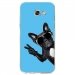 TPU0A52017CHIENVBLEU - Coque souple pour Samsung Galaxy A5-2017 SM-A520F avec impression Motifs chien à lunettes sur fond 