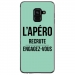 TPU0A8PLUS18APEROTURQUOISE - Coque souple pour Samsung Galaxy A8-Plus 2018 avec impression Motifs l'apéro recrute turquoise