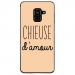 TPU0A8PLUS18CHIEUSEBEIGE - Coque souple pour Samsung Galaxy A8-Plus 2018 avec impression Motifs Chieuse d'Amour beige