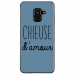 TPU0A8PLUS18CHIEUSEBLEU - Coque souple pour Samsung Galaxy A8-Plus 2018 avec impression Motifs Chieuse d'Amour bleu
