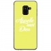 TPU0A8PLUS18DIEUJAUNE - Coque souple pour Samsung Galaxy A8-Plus 2018 avec impression Motifs Appelle moi Dieu jaune