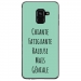 TPU0A8PLUS18GENIALETURQUOISE - Coque souple pour Samsung Galaxy A8-Plus 2018 avec impression Motifs Chiante mais Géniale turquoise