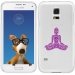 TPU0GALS5BOUDDHAMAUVE - Coque Souple en gel transparente pour Galaxy S5 avec impression Motifs bouddha mauve
