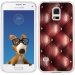 TPU0GALS5CAPITON - Coque Souple en gel transparente pour Galaxy S5 avec impression Motifs effet capitonné bordeau
