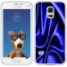 TPU0GALS5SOIEBLEU - Coque Souple en gel transparente pour Galaxy S5 avec impression Motifs soie drapée bleue