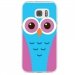 TPU0GALS7CHOUETTE3 - Coque souple pour Samsung Galaxy S7 SM-G930 avec impression Motifs chouette bleue et rose