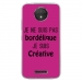 TPU0MOTOCPLUSBORDELIQUEFUSHIA - Coque souple pour Motorola Moto C Plus avec impression Motifs Je ne suis pas bordélique fushia