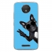 TPU0MOTOCPLUSCHIENVBLEU - Coque souple pour Motorola Moto C Plus avec impression Motifs chien à lunettes sur fond bleu