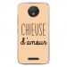 TPU0MOTOCPLUSCHIEUSEBEIGE - Coque souple pour Motorola Moto C Plus avec impression Motifs Chieuse d'Amour beige
