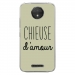 TPU0MOTOCPLUSCHIEUSEVERT - Coque souple pour Motorola Moto C Plus avec impression Motifs Chieuse d'Amour vert