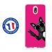 TPU0NOKIA31CHIENVFUSHIA - Coque souple pour Nokia 3-1 avec impression Motifs chien à lunettes sur fond fushia