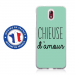 TPU0NOKIA31CHIEUSETURQUOISE - Coque souple pour Nokia 3-1 avec impression Motifs Chieuse d'Amour turquoise