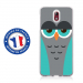 TPU0NOKIA31CHOUETTE2 - Coque souple pour Nokia 3-1 avec impression Motifs chouette endormie bleue et grise