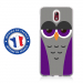 TPU0NOKIA31CHOUETTE6 - Coque souple pour Nokia 3-1 avec impression Motifs chouette endormie mauve et grise