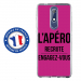TPU0NOKIA51APEROFUSHIA - Coque souple pour Nokia 5-1 avec impression Motifs l'apéro recrute fushia