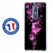TPU0NOKIA51PAPILLONSFUSHIAS - Coque souple pour Nokia 5-1 avec impression Motifs papillons fushias